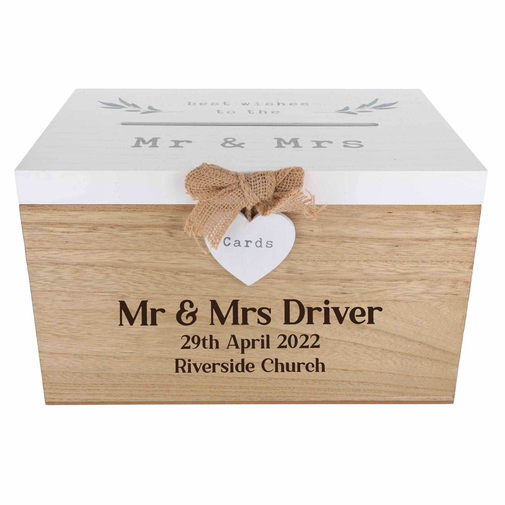 Personalised Engraved Wedding Card Wooden Memory Box  - Always Looking Good -