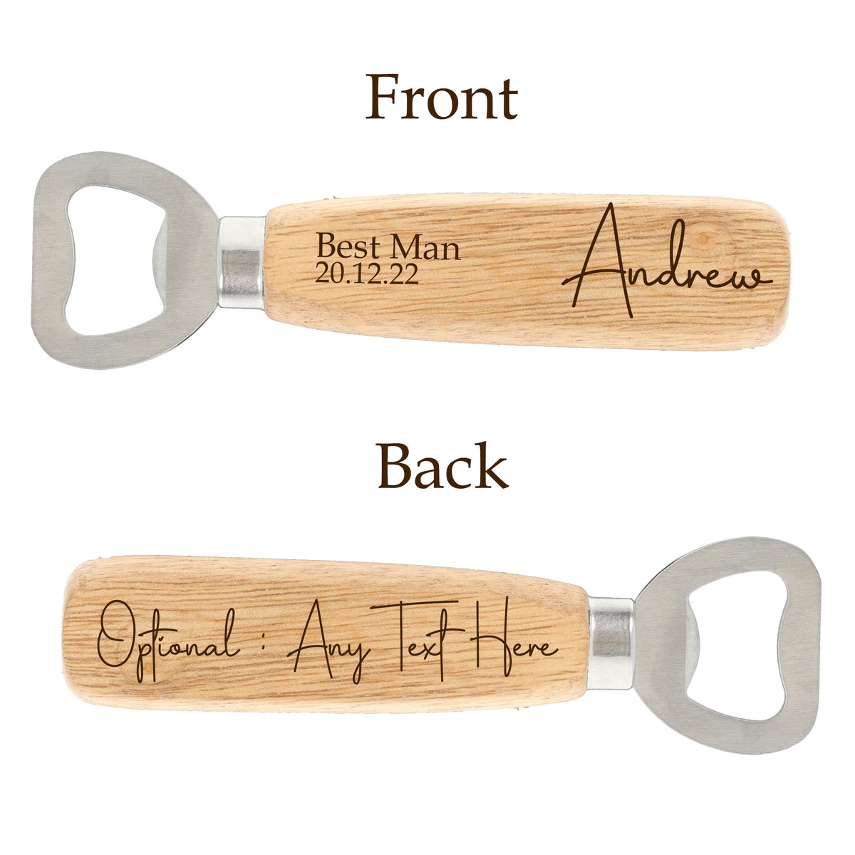 Personalised Engraved Wooden Handle Bottle Opener For Best Man, Groomsman, Father, Usher - Always Looking Good -