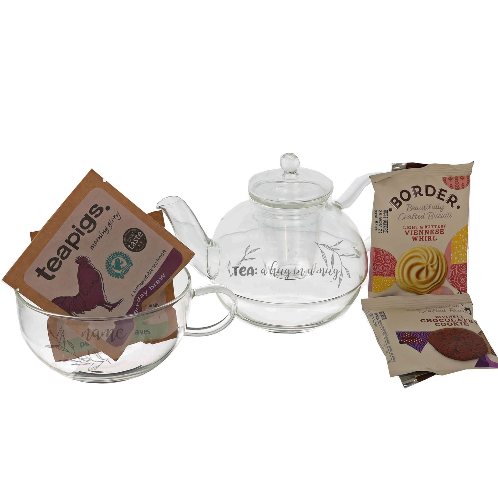 Personalised Engraved Tea for One Hug in a Mug Tea Pot  - Always Looking Good -