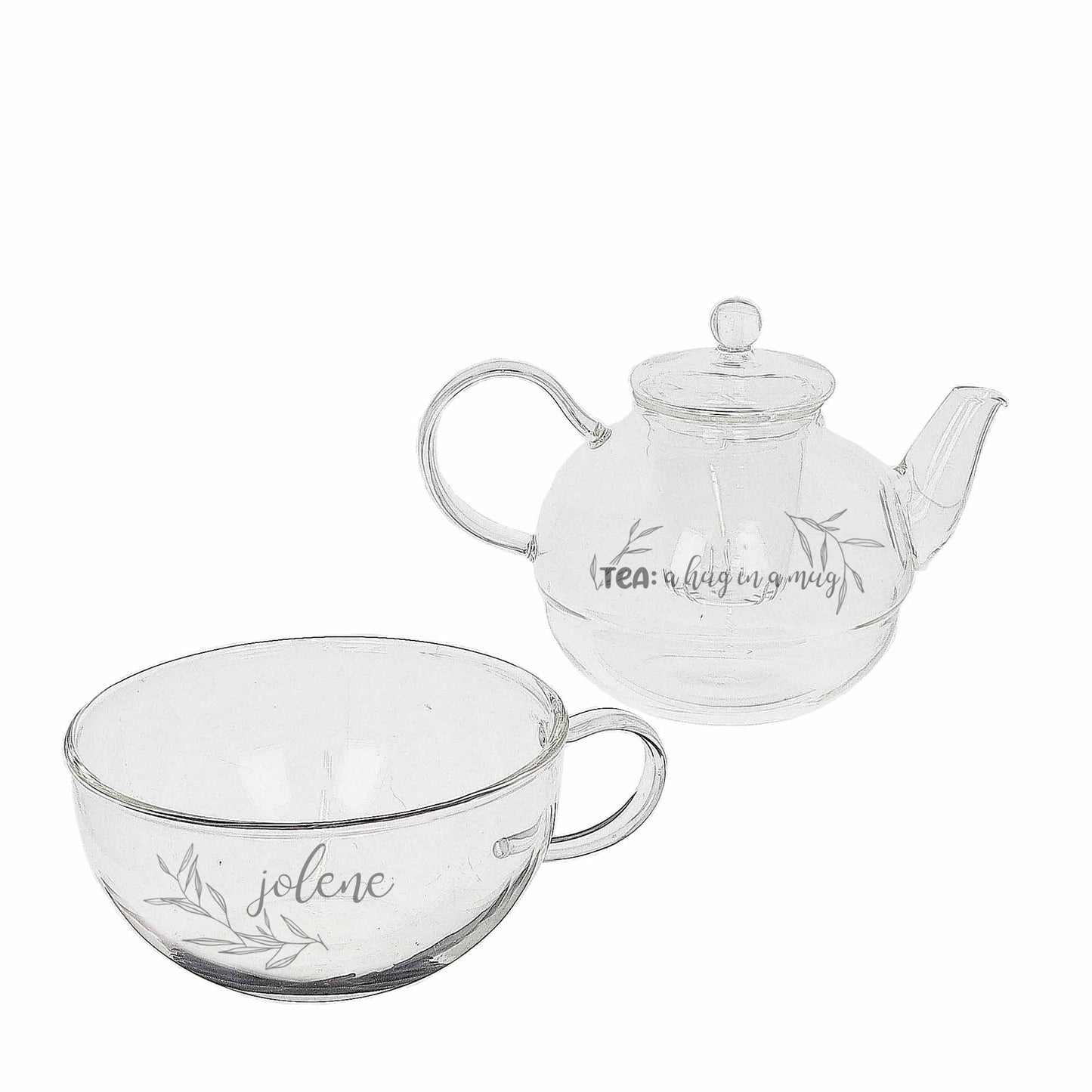 Personalised Engraved Tea for One Hug in a Mug Tea Pot  - Always Looking Good -   