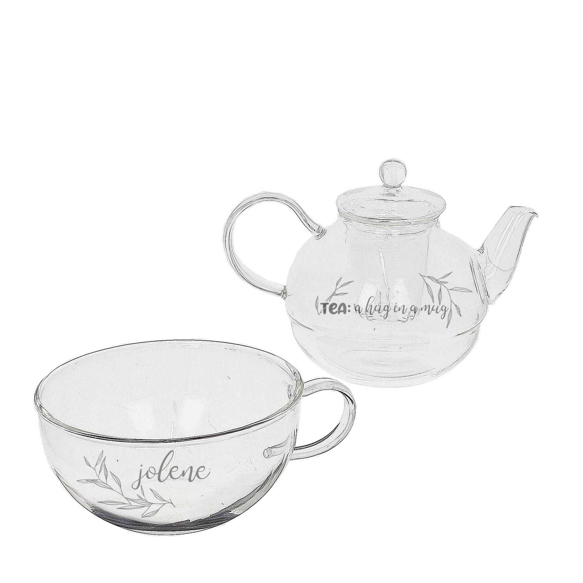 Personalised Engraved Tea for One Hug in a Mug Tea Pot  - Always Looking Good -