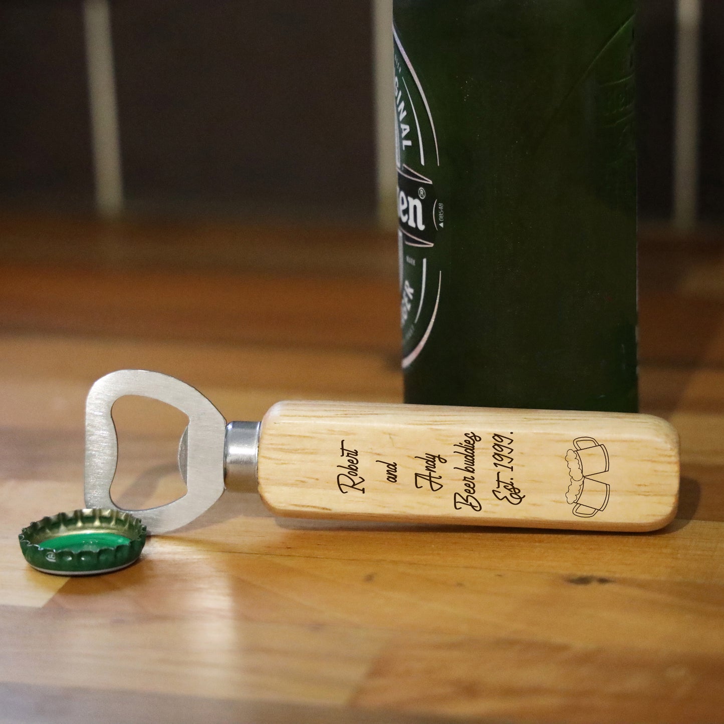 Personalised Engraved Wooden Bottle Opener Beer Buddies Keepsake Gift - Always Looking Good -
