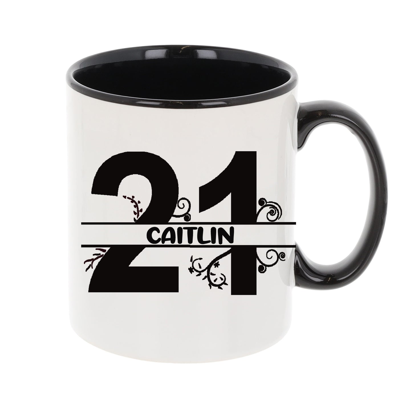 Personalised Filled 21st Birthday Mug - Always Looking Good - Black Mug Only