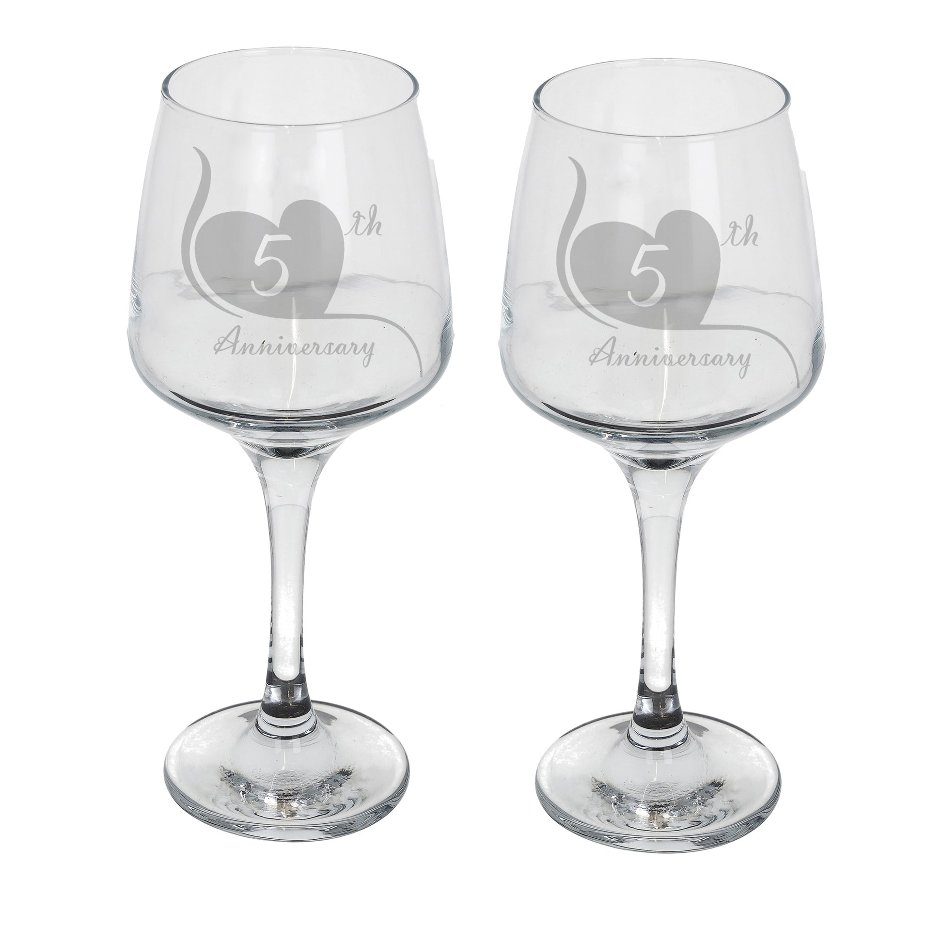 Engraved 5th Wood Wedding Anniversary - Personalised Wine Glass Gift Set  - Always Looking Good -   