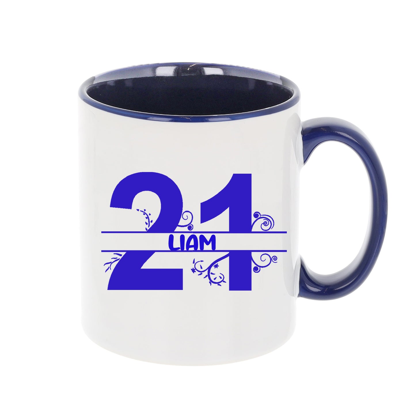 Personalised Filled 21st Birthday Mug - Always Looking Good - Blue Mug Only