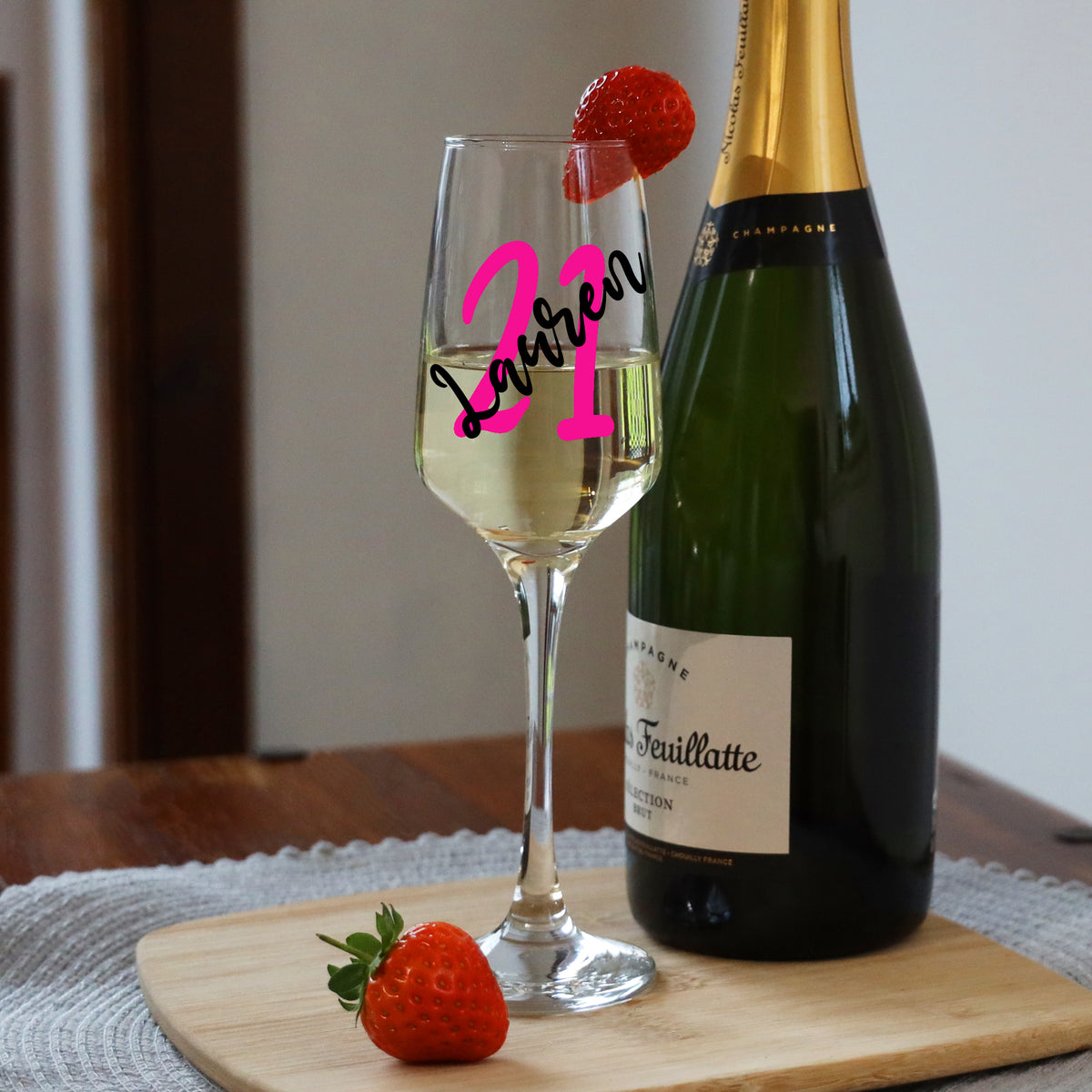 Personalised 21st Birthday Ice Bucket & Glass Gift with Name - Always Looking Good - Glass Only