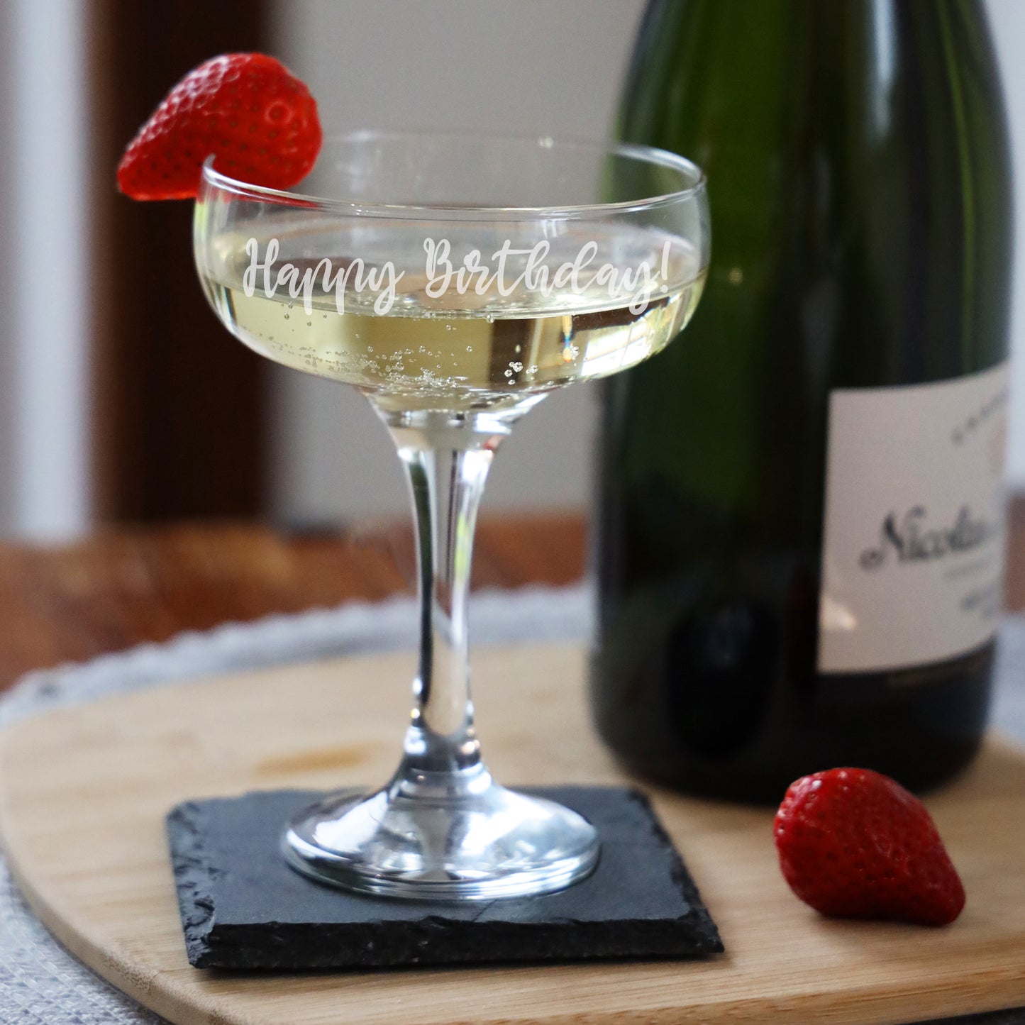 Create Your Own Personalised Engraved Champagne Saucer Glass - Always Looking Good -