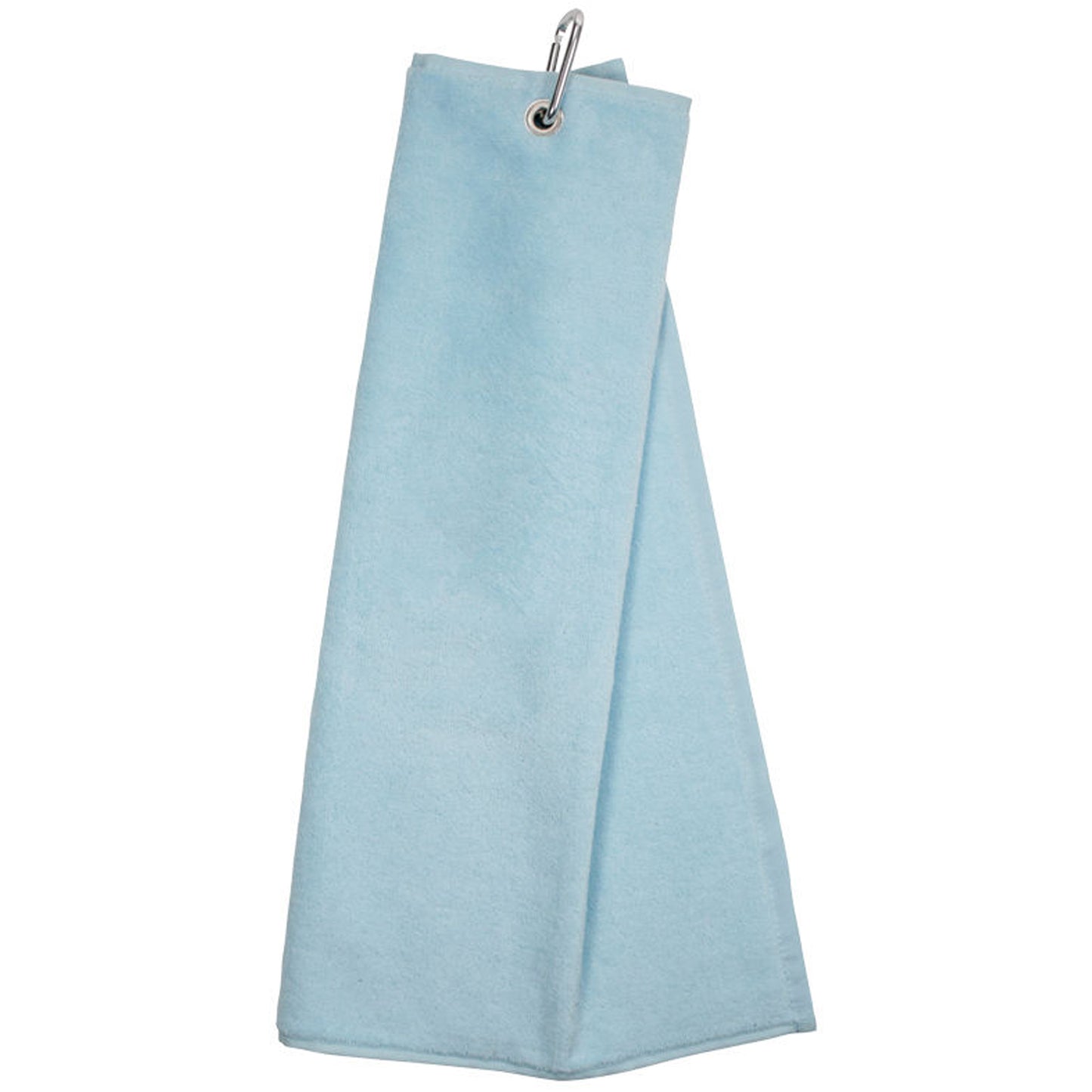 Personalised Embroidered Tri Fold TENNIS Towel Trifold with Carabiner Clip  - Always Looking Good - Light Blue  