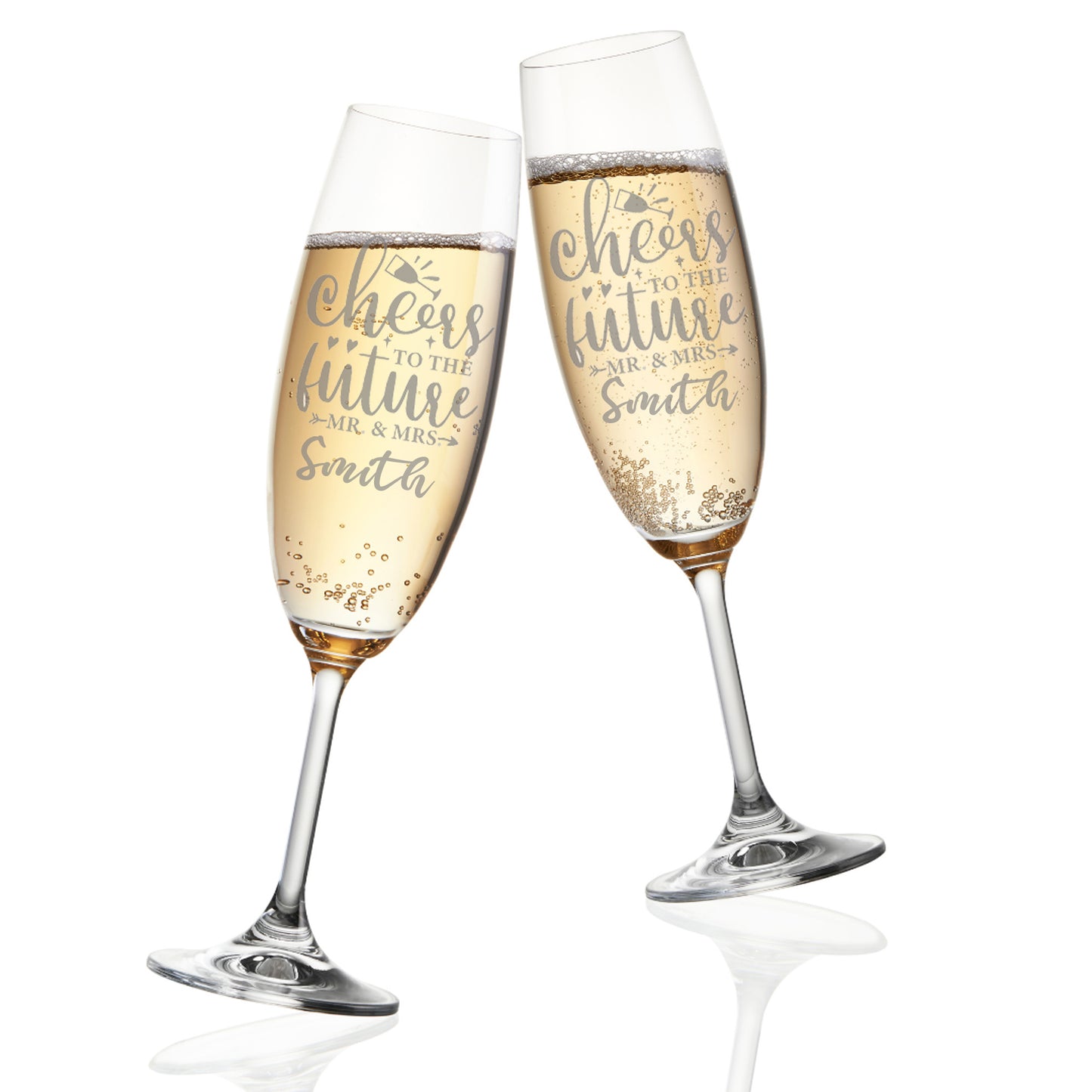 Personalised Engraved Engagement Champagne Flute Glass Set "Future Mrs/Mr"  - Always Looking Good -   