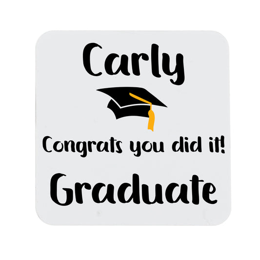 Personalised Graduation Gift Mug & Coaster "Congrats You Did It!" Uni Graduate - Always Looking Good -