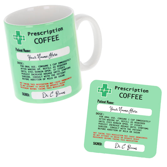 Personalised Prescription Coffee Mug and Coaster Filled Gift Set - Always Looking Good -