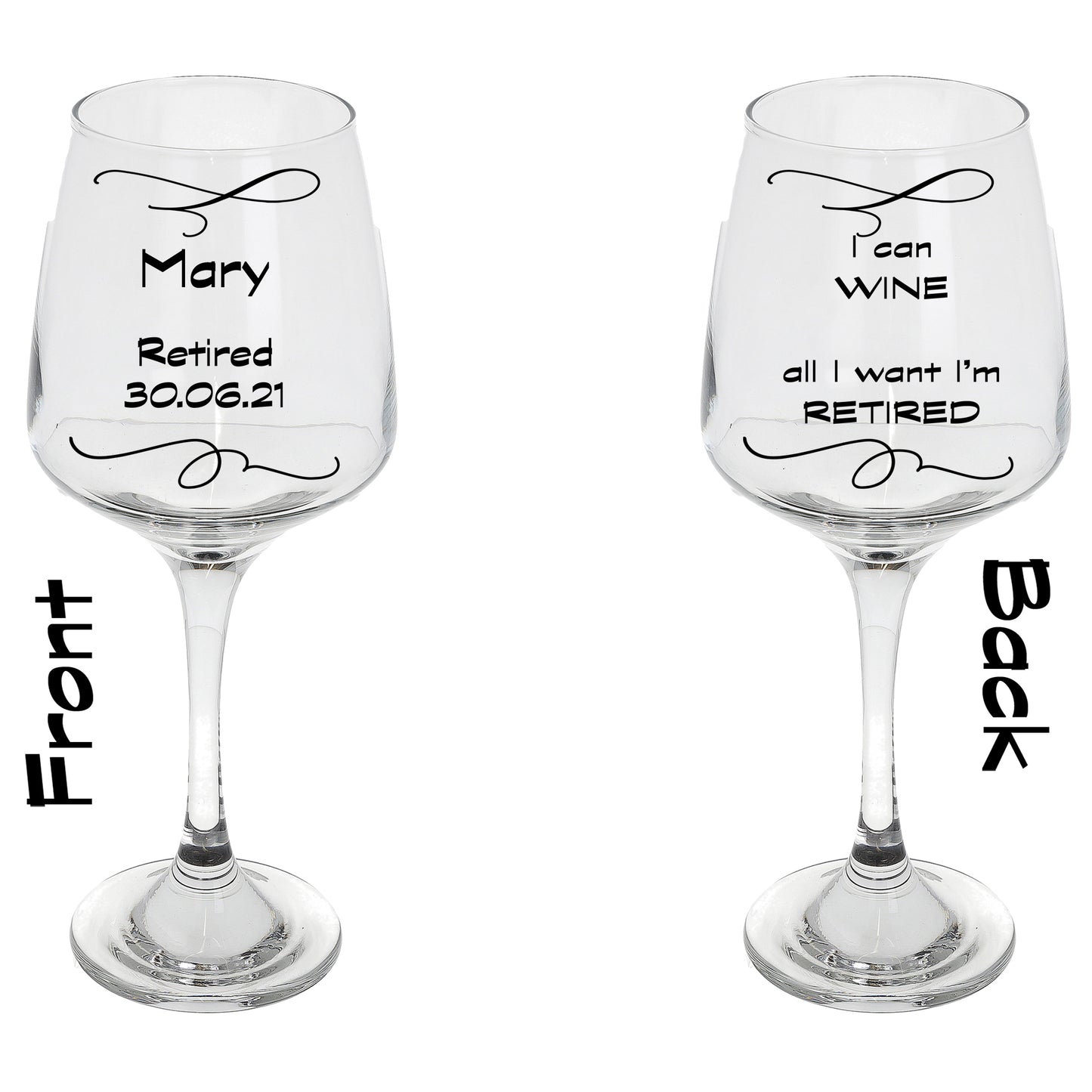 Personalised Engraved Wine Glass Retirement Gift - Always Looking Good -