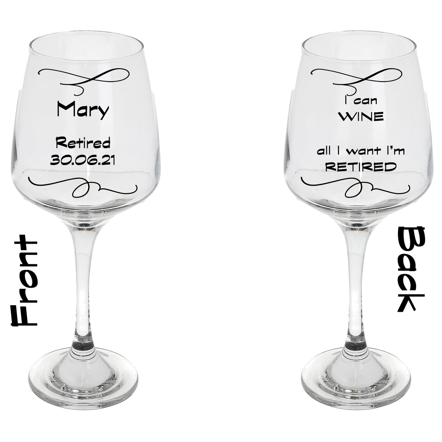 Personalised Engraved Wine Glass Retirement Gift  - Always Looking Good -   