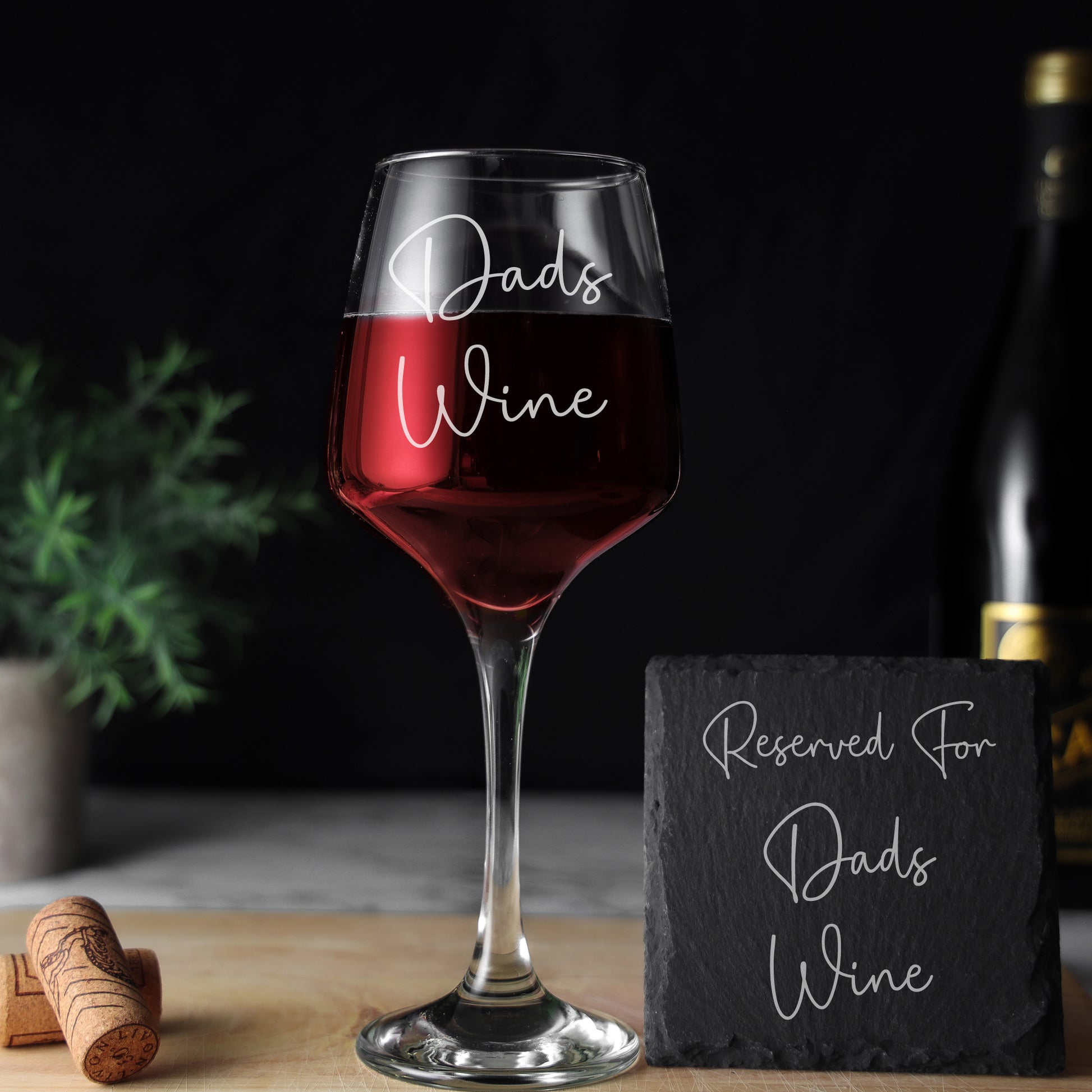 Engraved Wine Glass for Dad Engraved Glass and/or Coaster Gift Set  - Always Looking Good - Glass & Square Coaster  