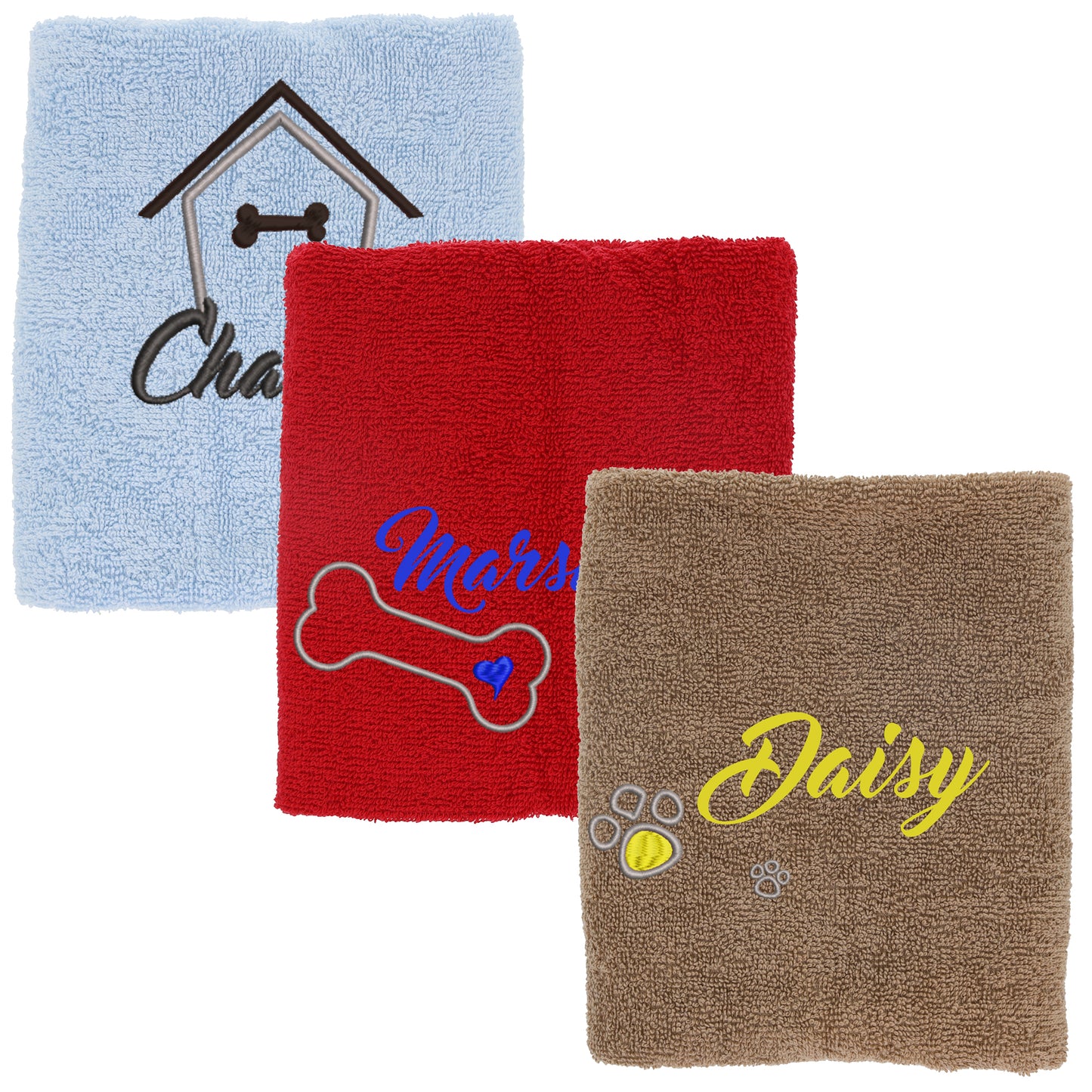 Personalised Dog Towel Pet's Name Embroidered  - Always Looking Good -   