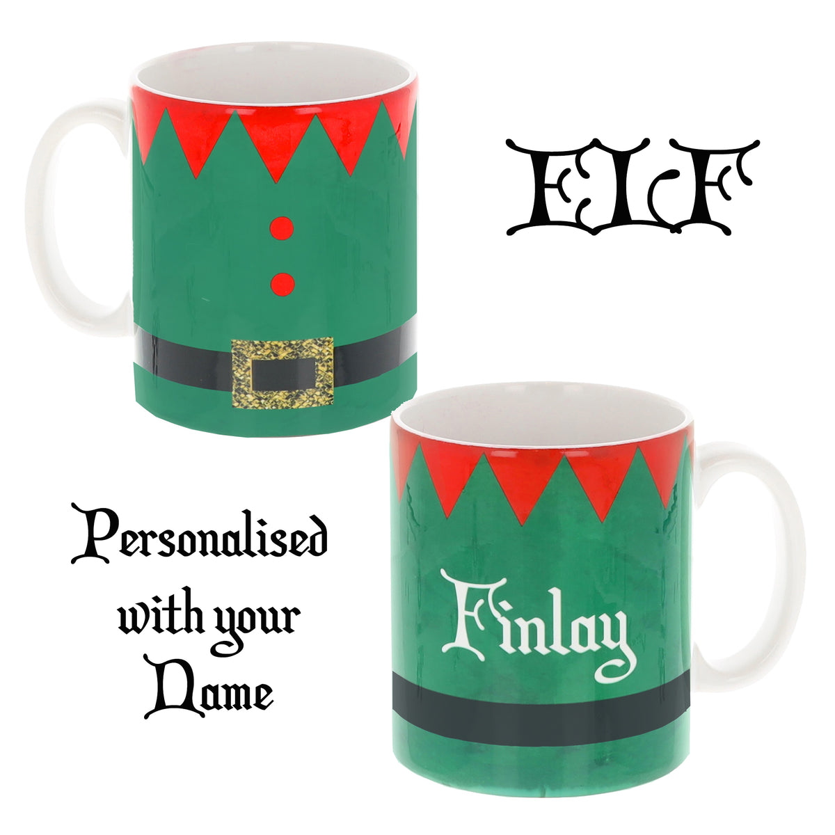 Personalised with Name Christmas Design Mug - Always Looking Good -