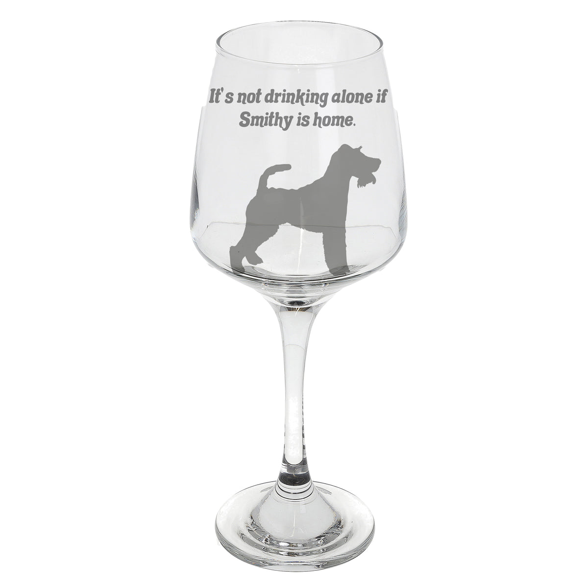 Wine Glass Engraved with Personalised Any Dog Breed - Always Looking Good - Large - Empty Glass