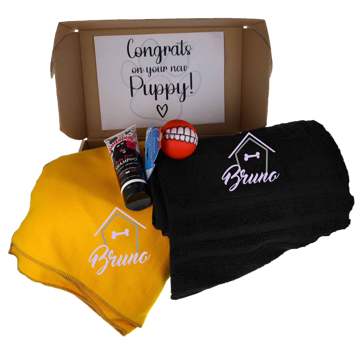 Personalised Dog Blanket and Towel Embroidered With Name Pampered Pooch Gift Set  - Always Looking Good -   