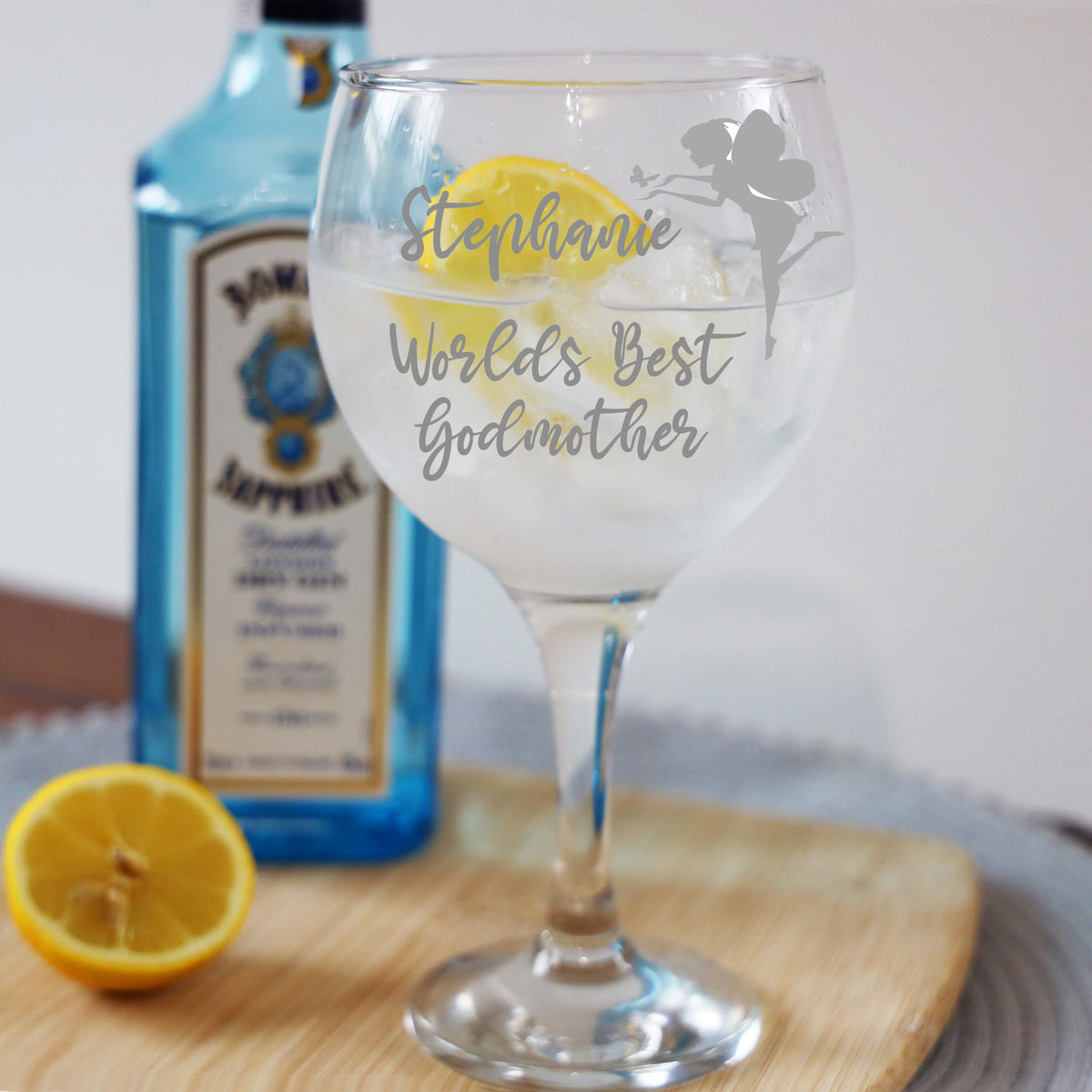 Engraved Personalised Gin Glass Gift for Godmother - Always Looking Good - Godmother gin glass