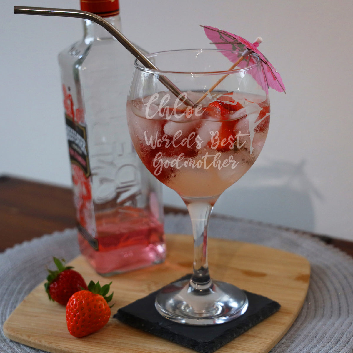 Engraved Personalised Gin Glass Gift for Godmother - Always Looking Good - Godmother gin glass