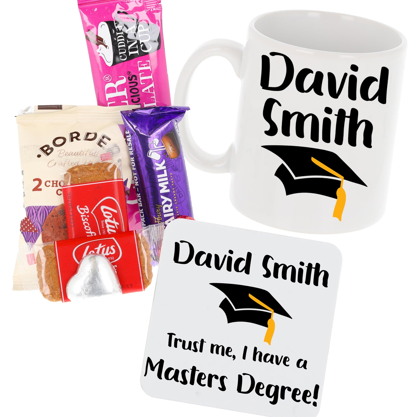 Personalised 'Trust me, I have a masters degree' Mug and Coaster Graduation Present - Always Looking Good -