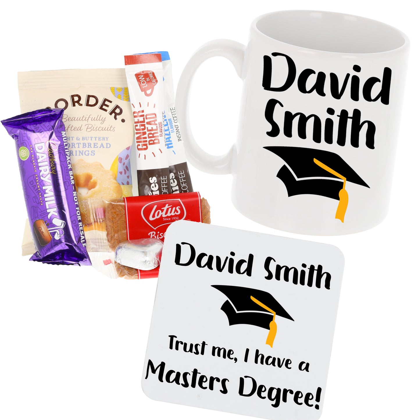 Personalised 'Trust me, I have a masters degree' Mug and Coaster Graduation Present - Always Looking Good -