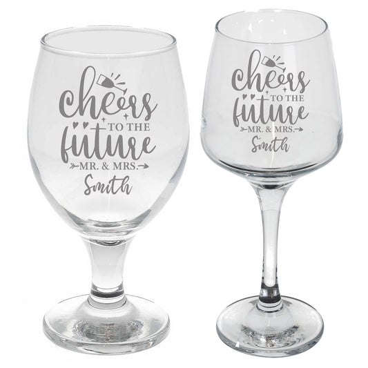 Personalised Engraved Engagement Wine and/or Beer Glass Set  - Always Looking Good -