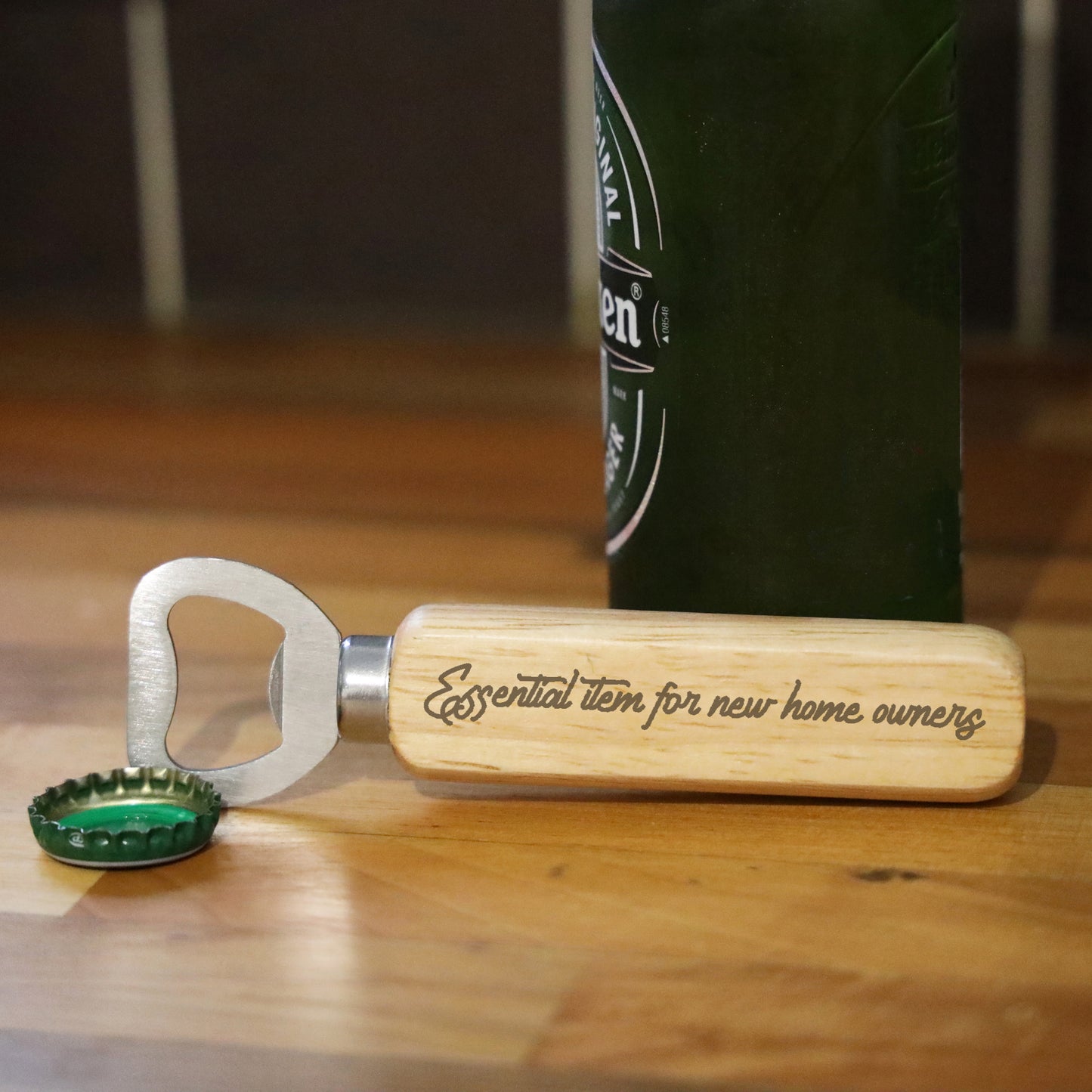 Personalised Engraved Wooden Bottle Opener New Home Gift - Always Looking Good -