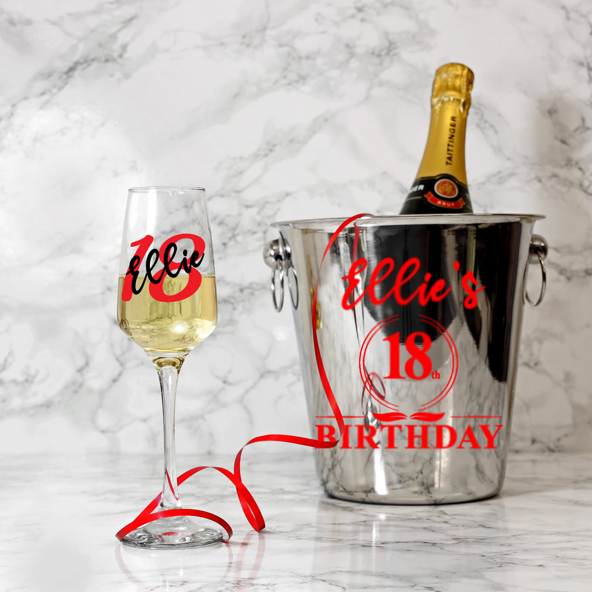 Personalised 18th Birthday Ice Bucket and Glass Gift with Name - Always Looking Good -