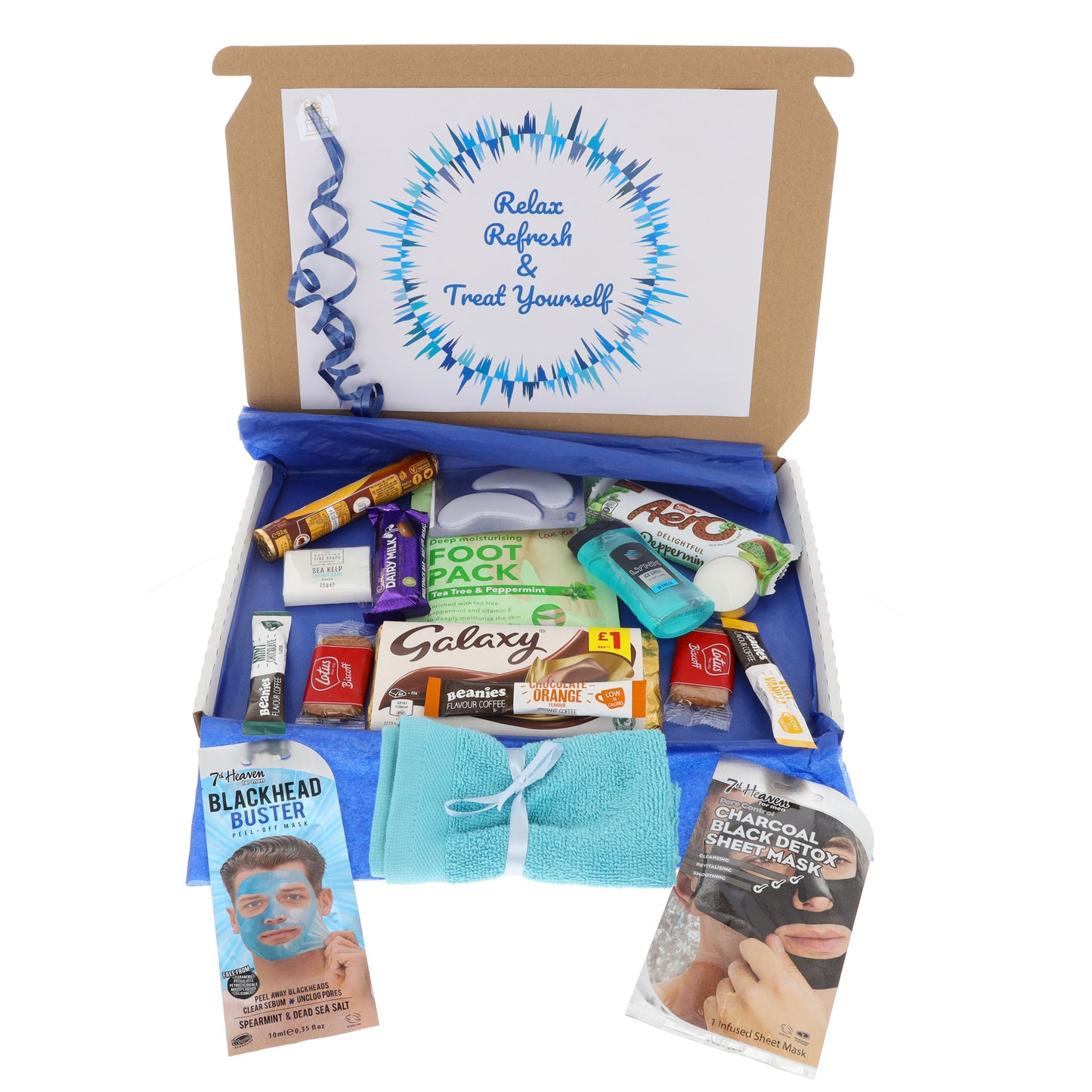 Mens Large Treat Pamper Letterbox Gift Box with Hot Drink  - Always Looking Good -   