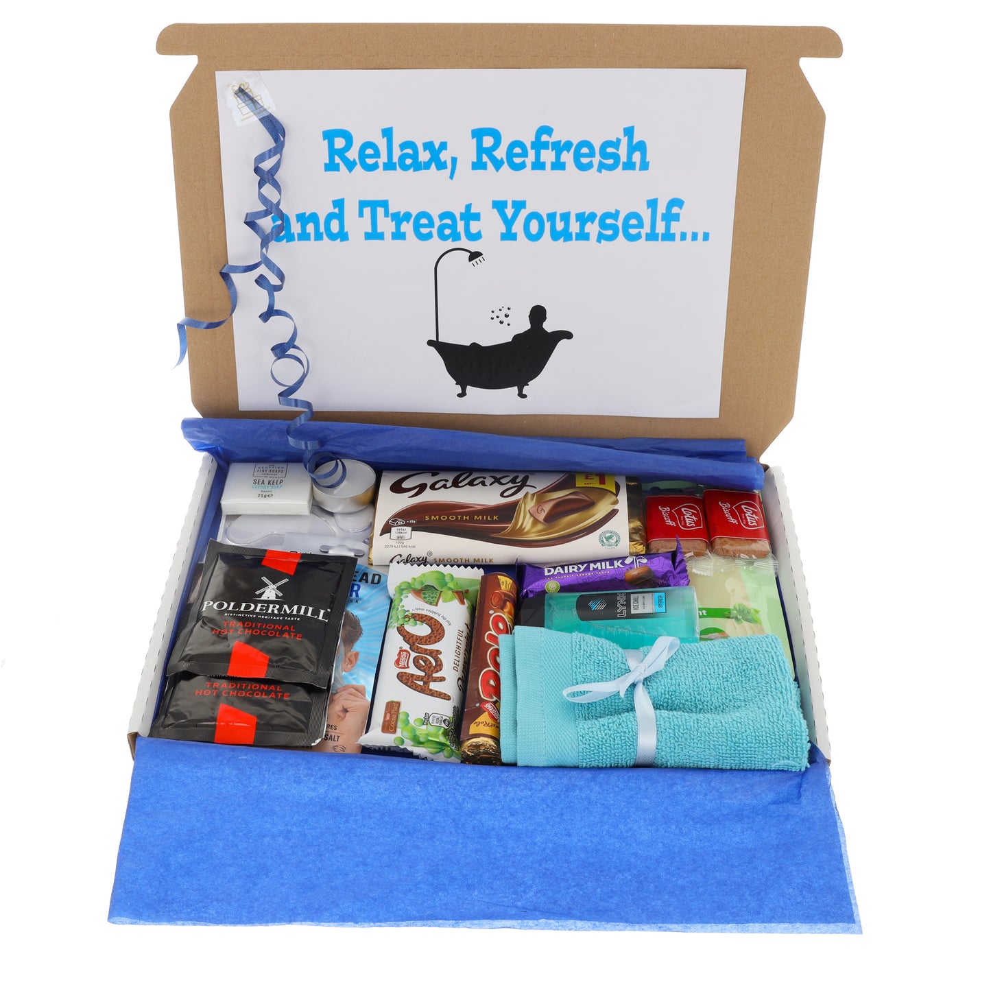 Mens Large Treat Pamper Letterbox Gift Box with Hot Drink  - Always Looking Good -   