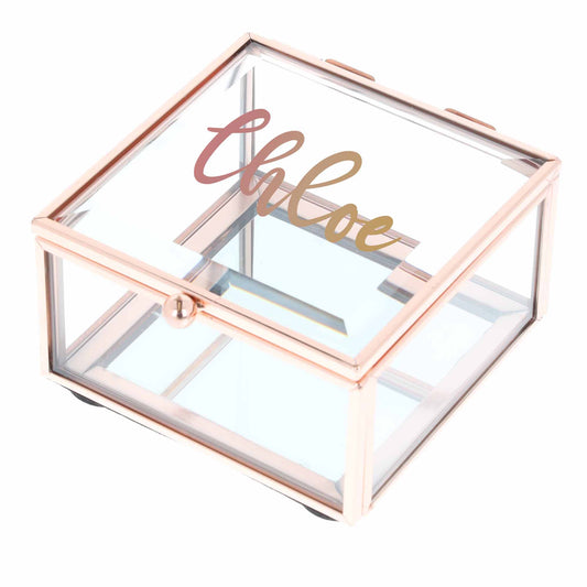 Personalised Rose Gold Glass Mirrored Jewellery Trinket Box  - Always Looking Good -   