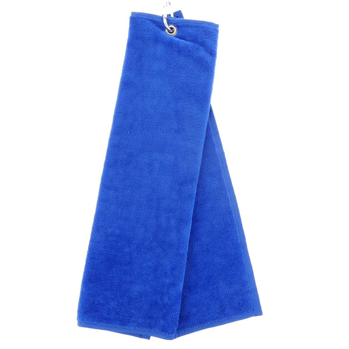Personalised Embroidered Tri Fold GOLF Towel Trifold Towel with Carabiner Clip - Always Looking Good - Royal Blue