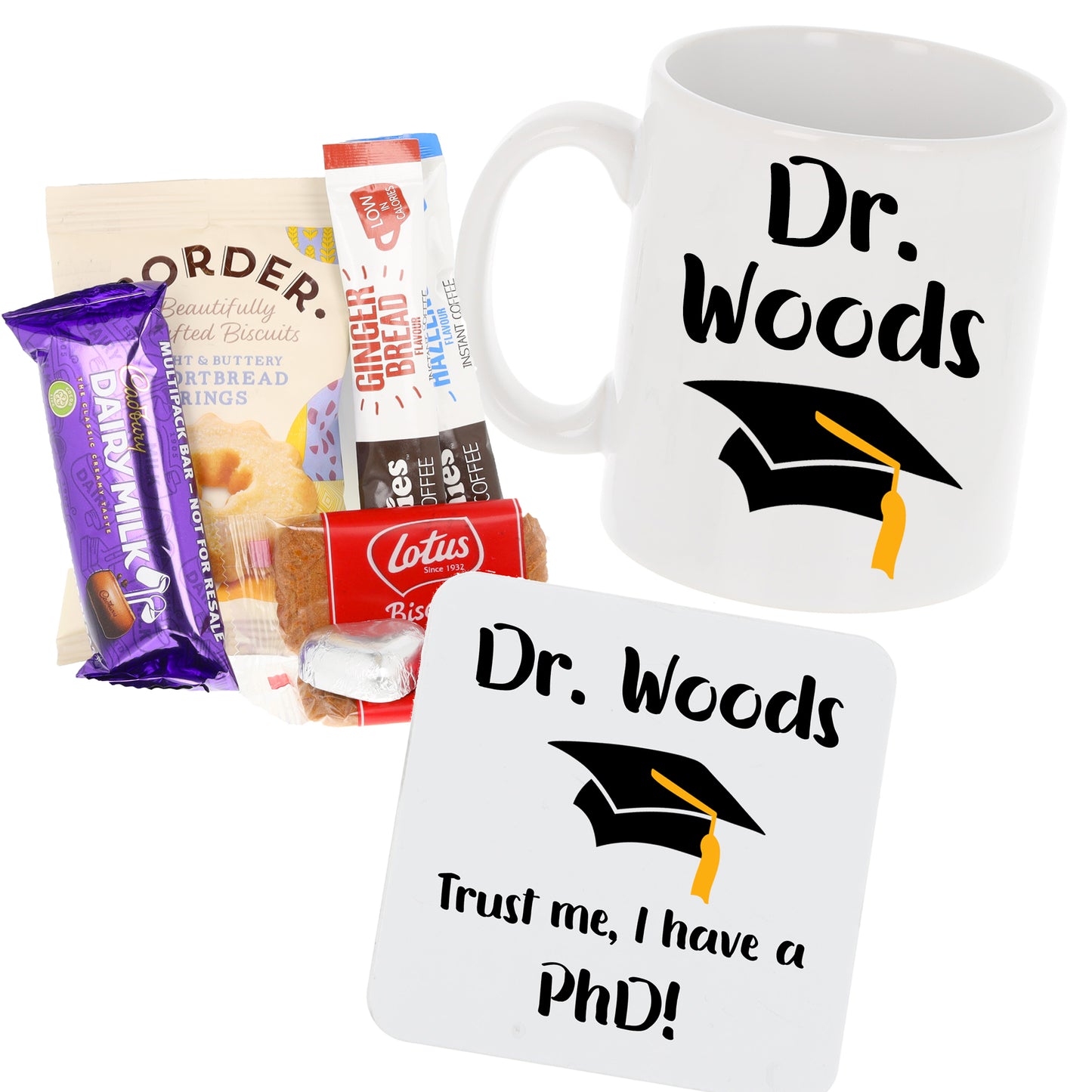 Personalised 'Trust me, I have a PhD' Mug and Coaster Graduation Present  - Always Looking Good -   