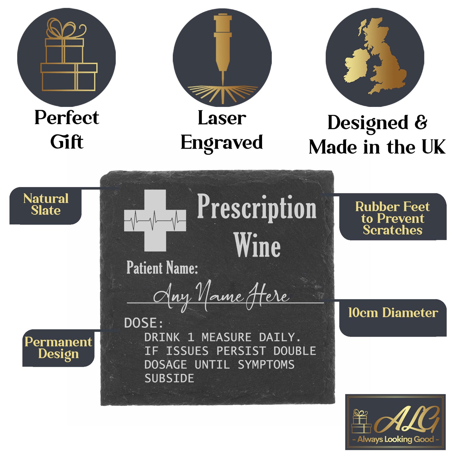 Personalised Engraved ANY GLASS ANY DRINK Prescription Design  - Always Looking Good -   