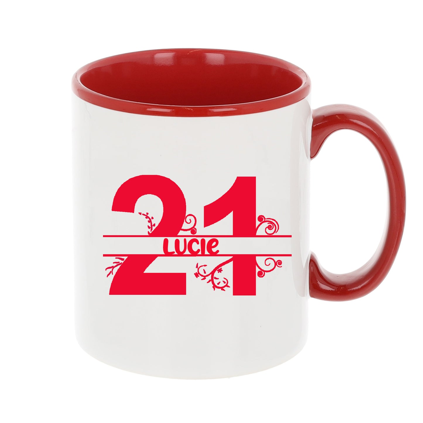 Personalised Filled 21st Birthday Mug - Always Looking Good - Red Mug Only