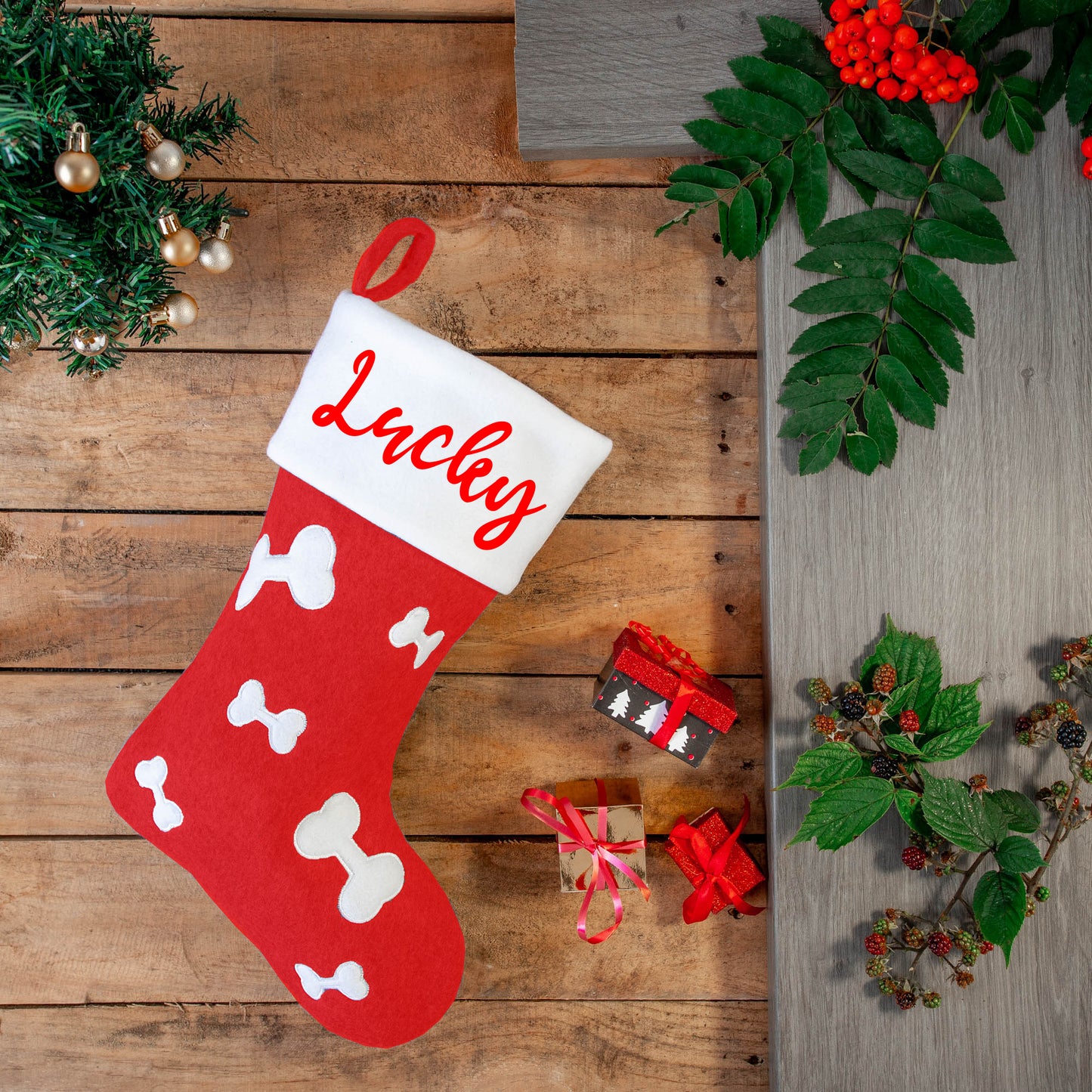 Personalised Embroidered Pet Christmas Stocking  - Always Looking Good -   