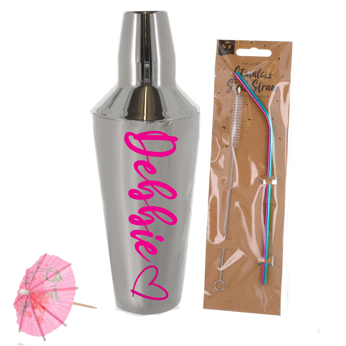 Personalised Cocktail Shaker & Pina Colada Glass Gift Set - Always Looking Good -