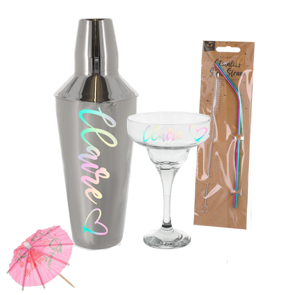 Personalised Pornstar Martini Cocktail Shaker Set With Glass & Shot Glass Gift Set - Always Looking Good -