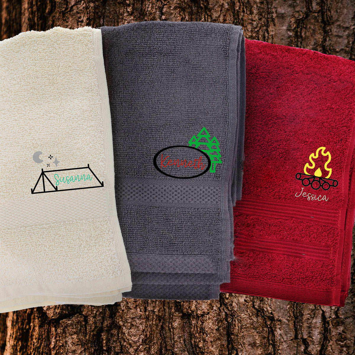 Personalised Embroidered Design Camping Towel - Always Looking Good -