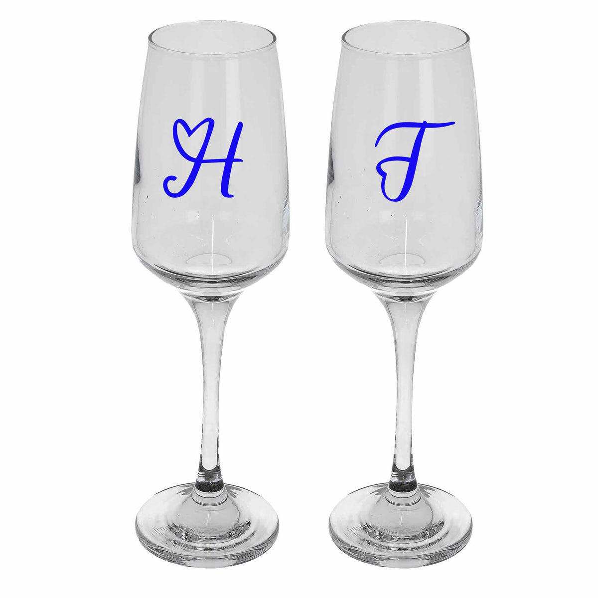 Personalised Heart Design Ice Bucket With Matching Champagne Glasses With Name and Date - Always Looking Good - Glasses Only
