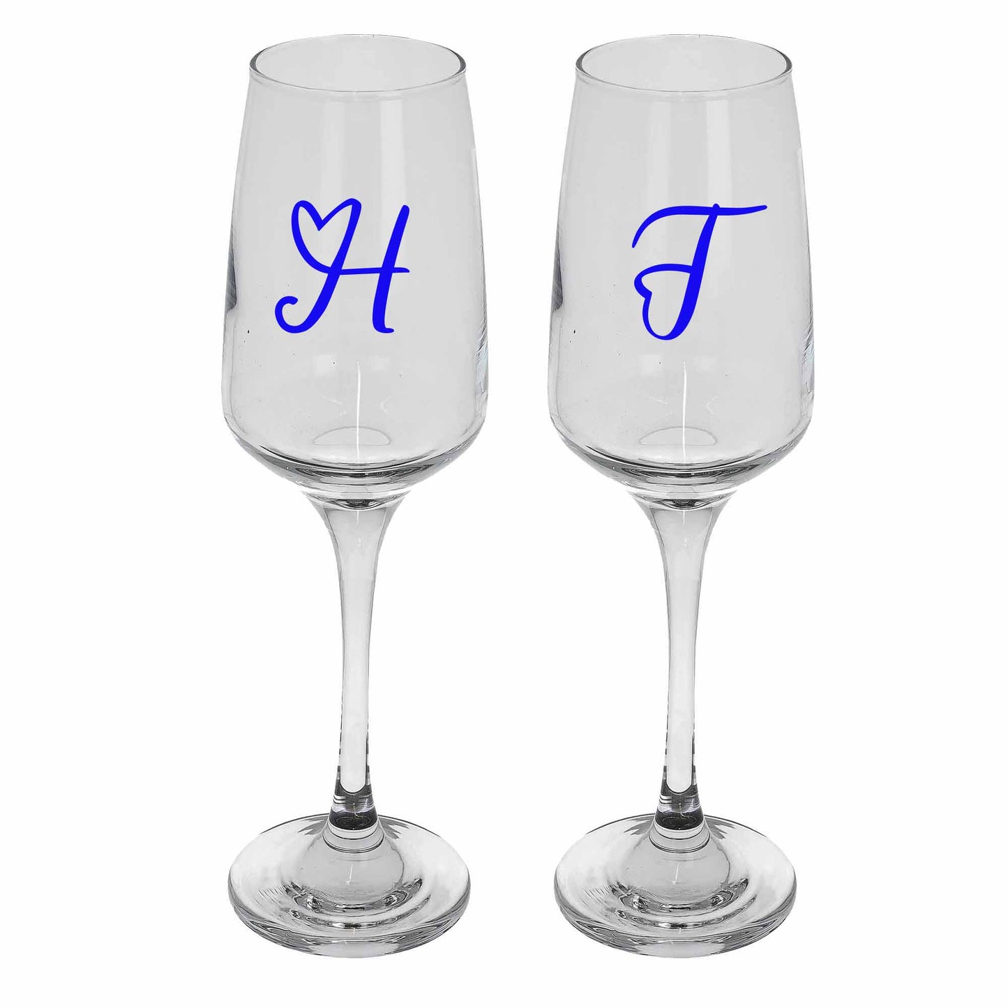 Personalised Heart Design Ice Bucket With Matching Champagne Glasses With Name and Date - Always Looking Good - Glasses Only