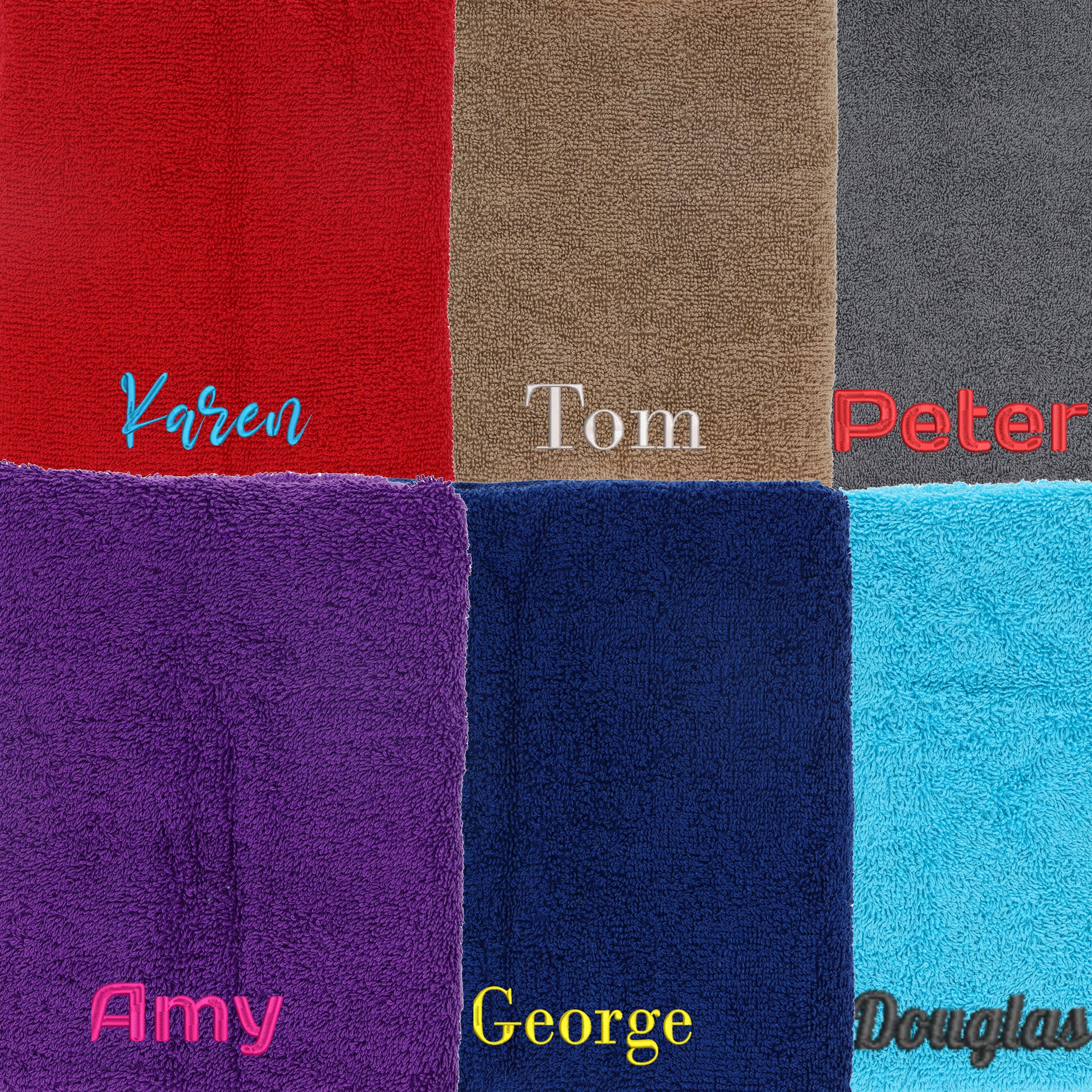 Personalised Embroidered Name Towel Bath or Hand Size  - Always Looking Good -
