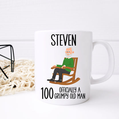 Funny Birthday Mug and/or Coaster Gift “Officially A Grumpy Old Man”