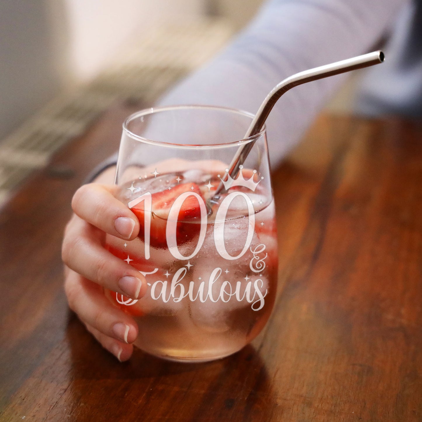 100 & Fabulous Engraved Stemless Gin Glass and/or Coaster Set  - Always Looking Good -   