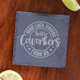“Better Coworker” Engraved Whisky Glass & Coaster – Coworker Gift
