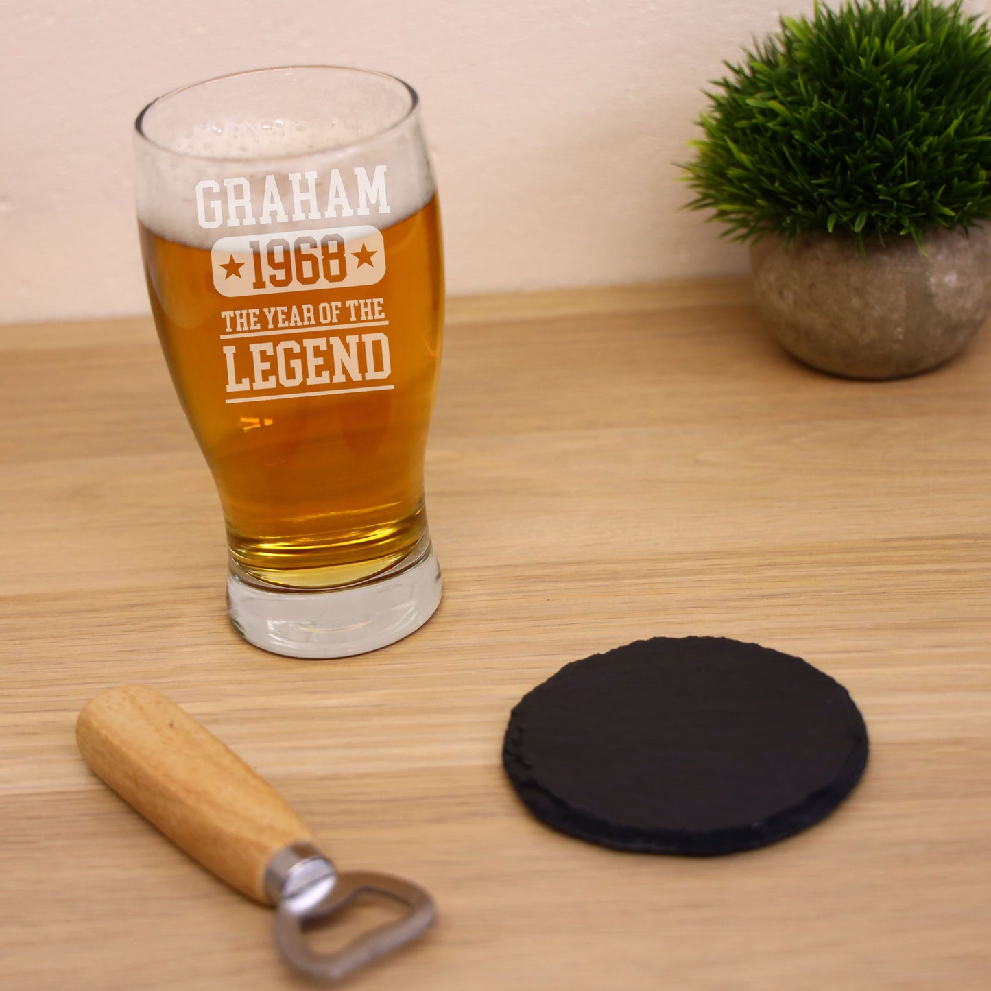ANY Year Of The Legend Personalised Birthday Pint Glass &/or Coaster Set  - Always Looking Good -   