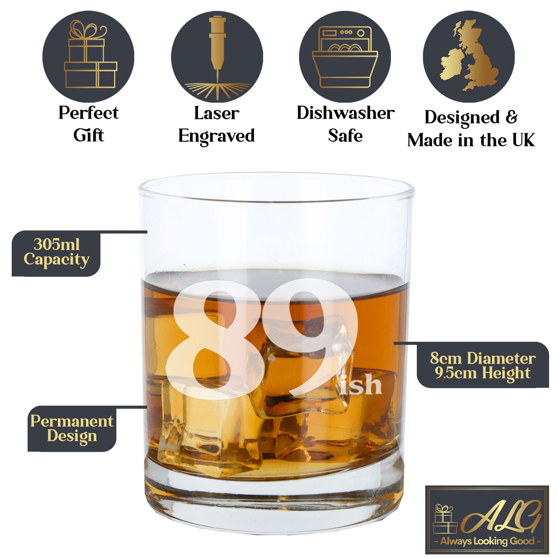 89ish Whisky Glass and/or Coaster Set  - Always Looking Good -   