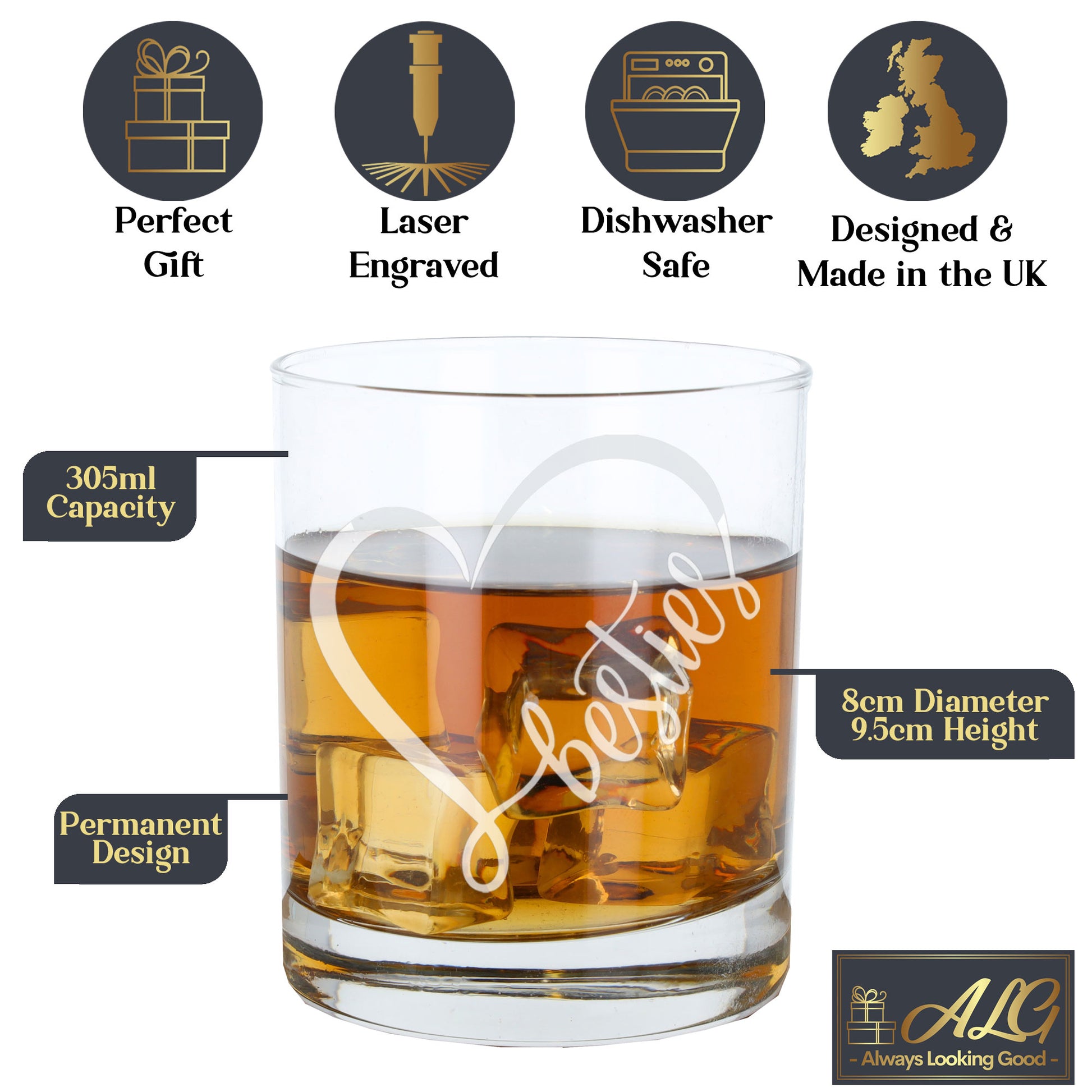 Besties Engraved Whisky Glass and/or Coaster Set  - Always Looking Good -   