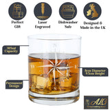 Compass Engraved Whisky Glass and/or Coaster Set  - Always Looking Good -   